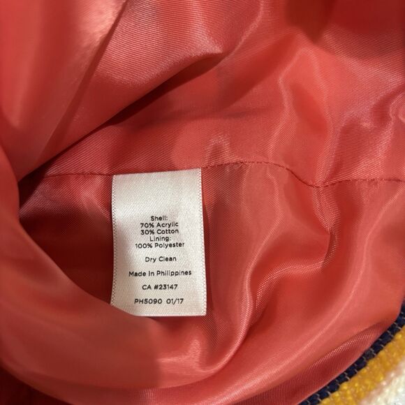 Talbots Yellow Blue Multi Striped Blazer Jacket 6 Cotton Tweed Career Corpcore - Picture 7 of 7